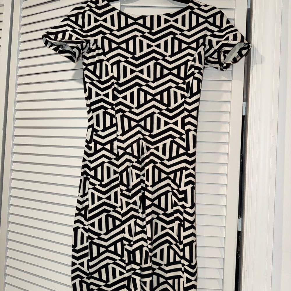 Zara Black and White Geometric Pattern Dress